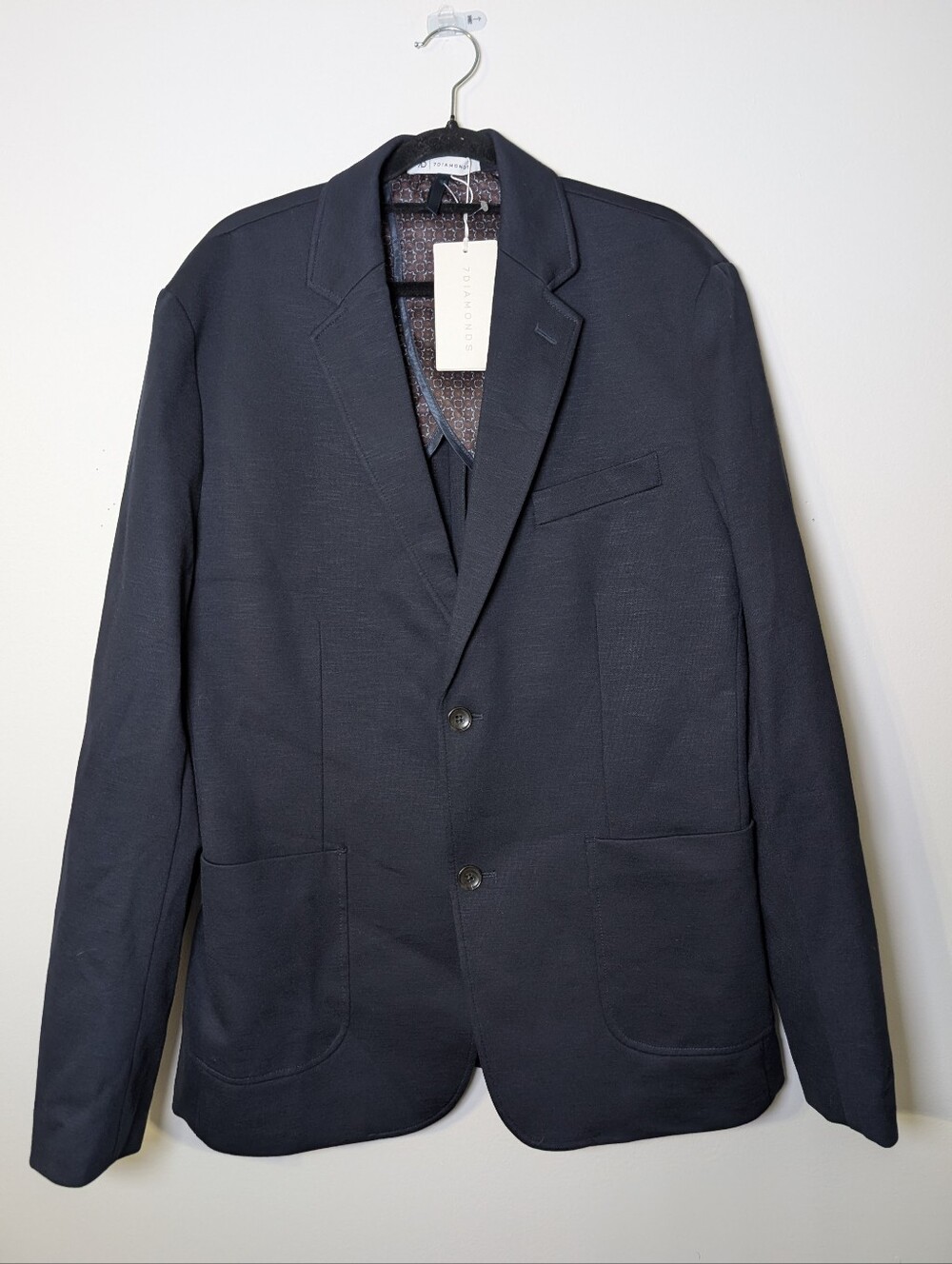 7 Diamonds Venna Blazer 40R Medium Navy Quiet Luxury Stretch Jacket NWT Classic - Picture 2 of 10